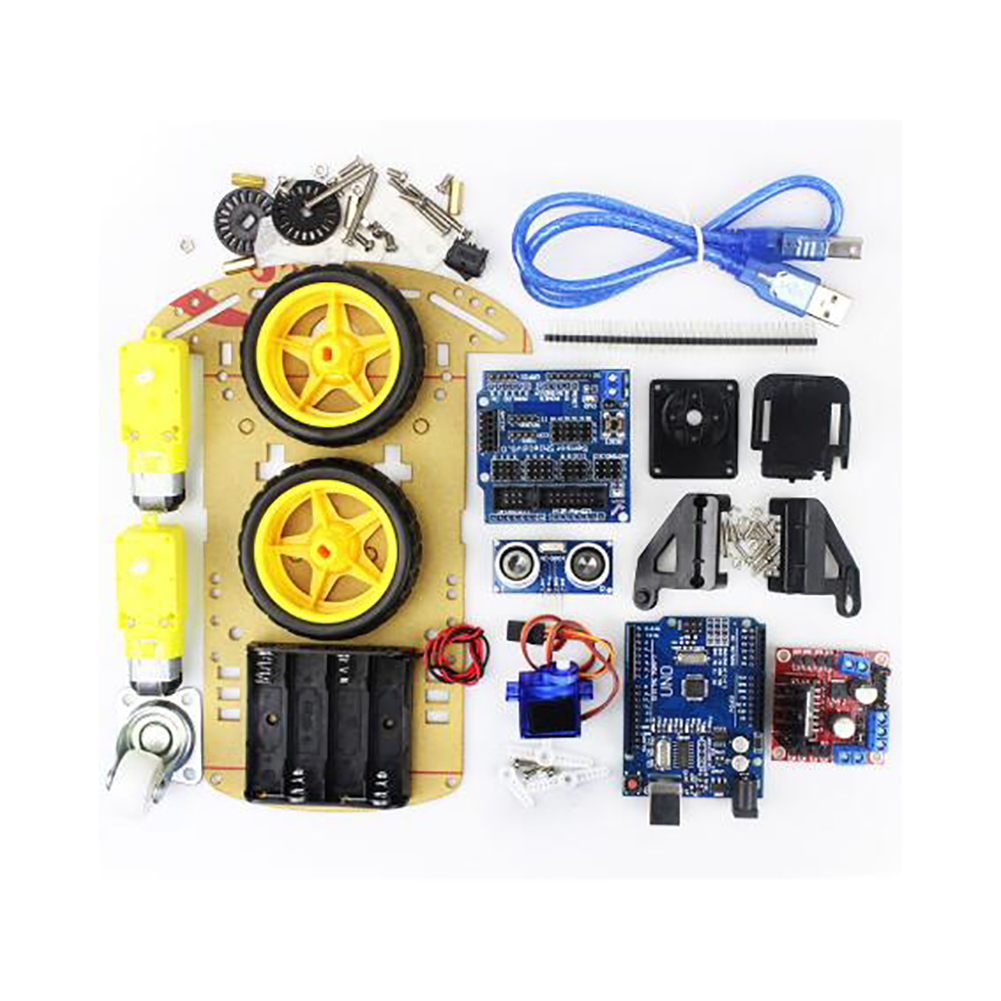 Robot à Deux Roues pour l’Éducation - Kit de Châssis 2WD Intelligent avec Arduino UNO R3 CH340 avec boitier de rangement en plastique